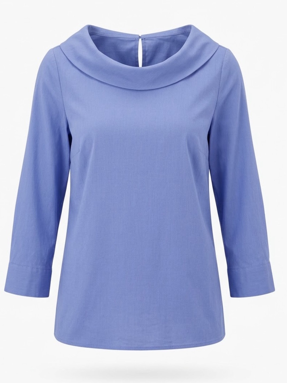 Talbots Periwinkle Boatneck 3/4 Sleeve Pop Over Blouse Medium New